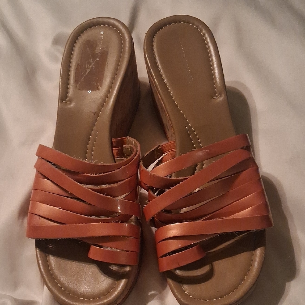 Donald J. Pliner Brown Strappy Wedges